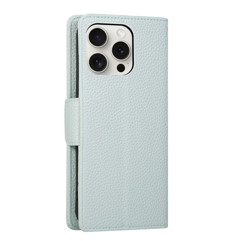 Capa Carteira com Zíper para iPhone 15 Pro Max, Capa de Telefone com Fecho de TPU e Pele PU, com Alça, em Verde