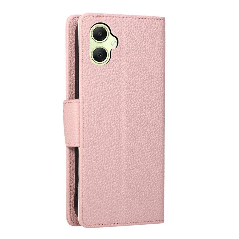 For Samsung Galaxy A07 4G Case Zipper Wallet Color Splicing TPU PU Leather Flip Phone Cover with Strap - Pink