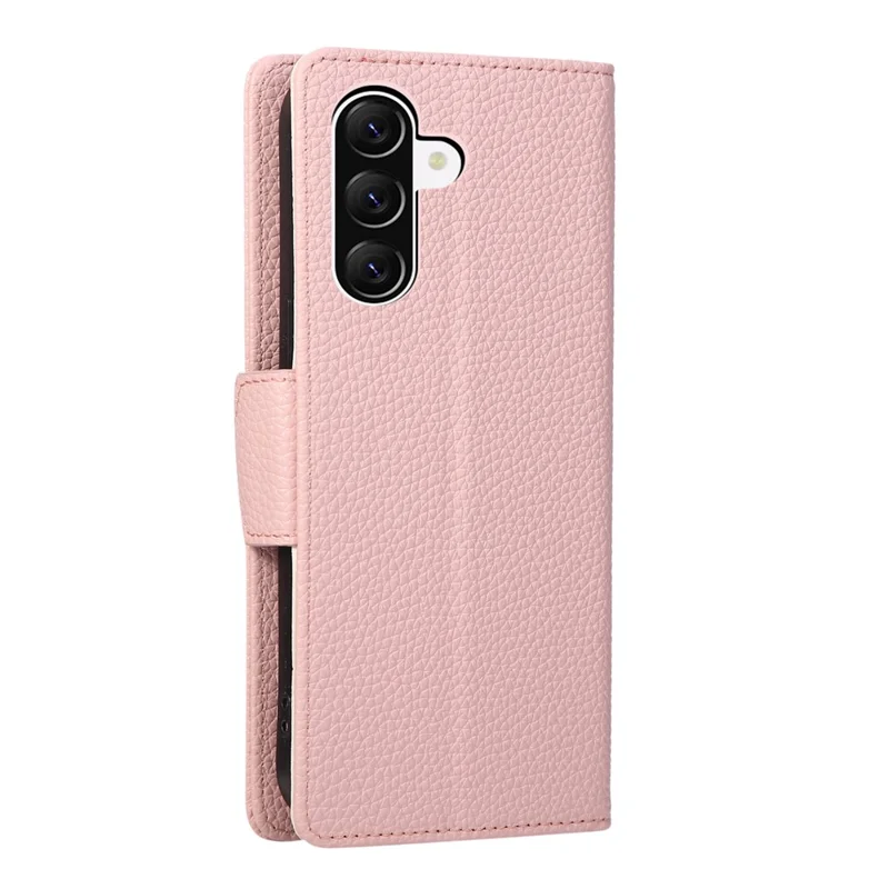 For Samsung Galaxy A26 5G Case Zipper Wallet Color Splicing TPU PU Leather Flip Phone Cover with Strap - Pink