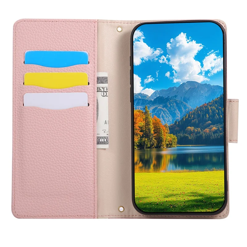 For Samsung Galaxy A26 5G Case Zipper Wallet Color Splicing TPU PU Leather Flip Phone Cover with Strap - Pink