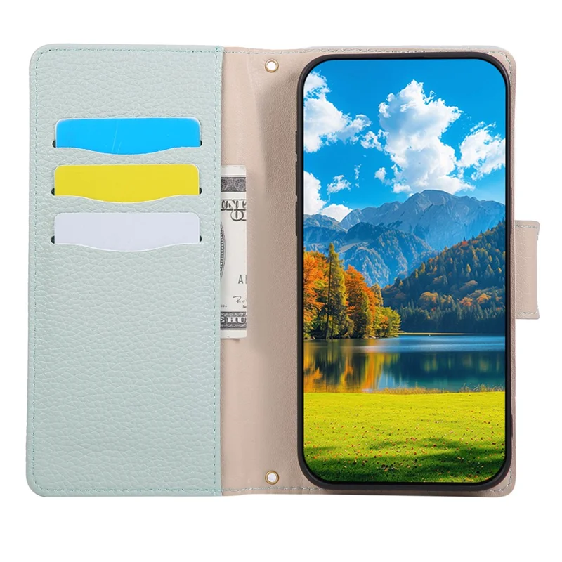 For Samsung Galaxy A27 Case Zipper Wallet Color Splicing TPU PU Leather Flip Phone Cover with Strap - Green