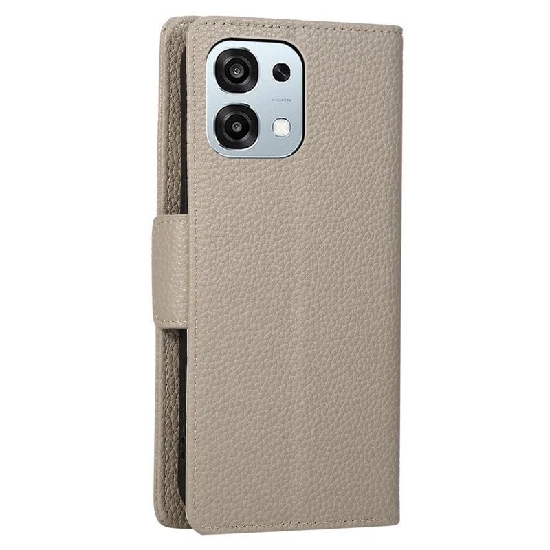 For Oppo A6 Pro 5G Case Zipper Wallet Color Splicing TPU PU Leather Flip Phone Cover with Strap - Grey