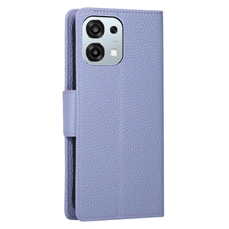 For Oppo A6 Pro 5G Case Zipper Wallet Color Splicing TPU PU Leather Flip Phone Cover with Strap - Purple