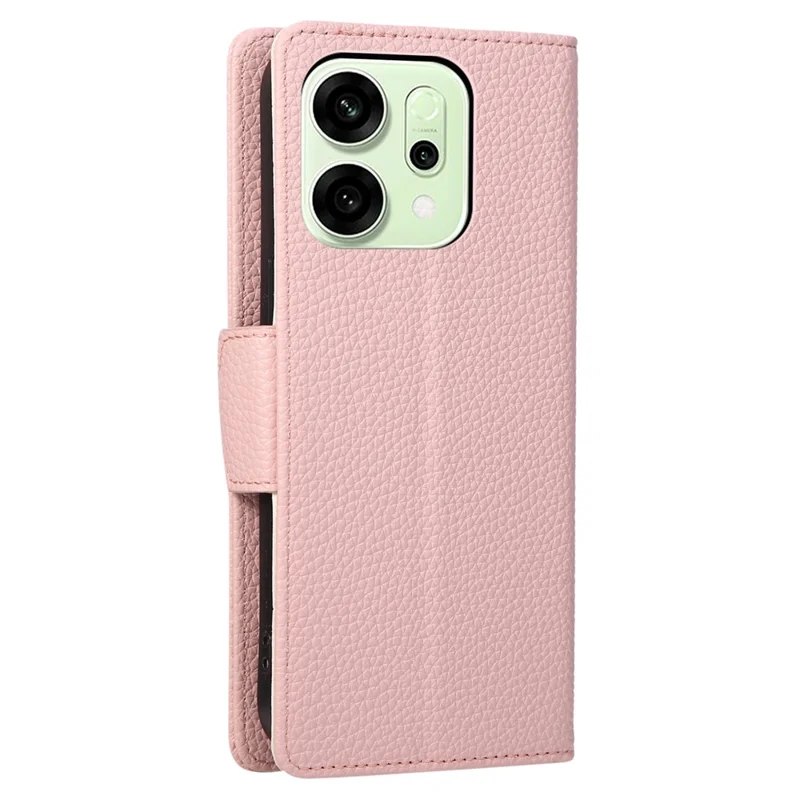 For Oppo Reno14 F 5G Case Zipper Wallet Color Splicing TPU PU Leather Flip Phone Cover with Strap - Pink