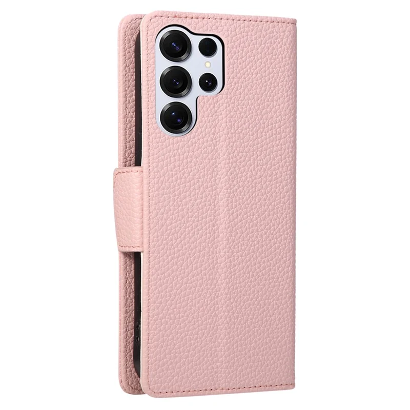 For Samsung Galaxy S25 Ultra Case Zipper Wallet Color Splicing TPU PU Leather Flip Phone Cover with Strap - Pink