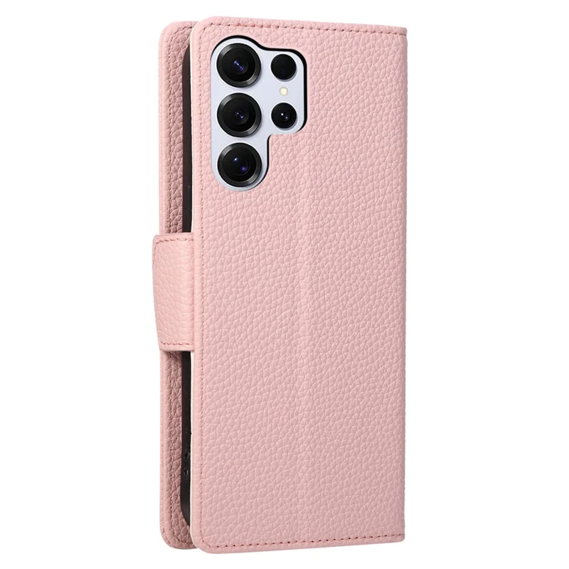 For Samsung Galaxy S26 Ultra Case Zipper Wallet Color Splicing TPU PU Leather Flip Phone Cover with Strap - Pink