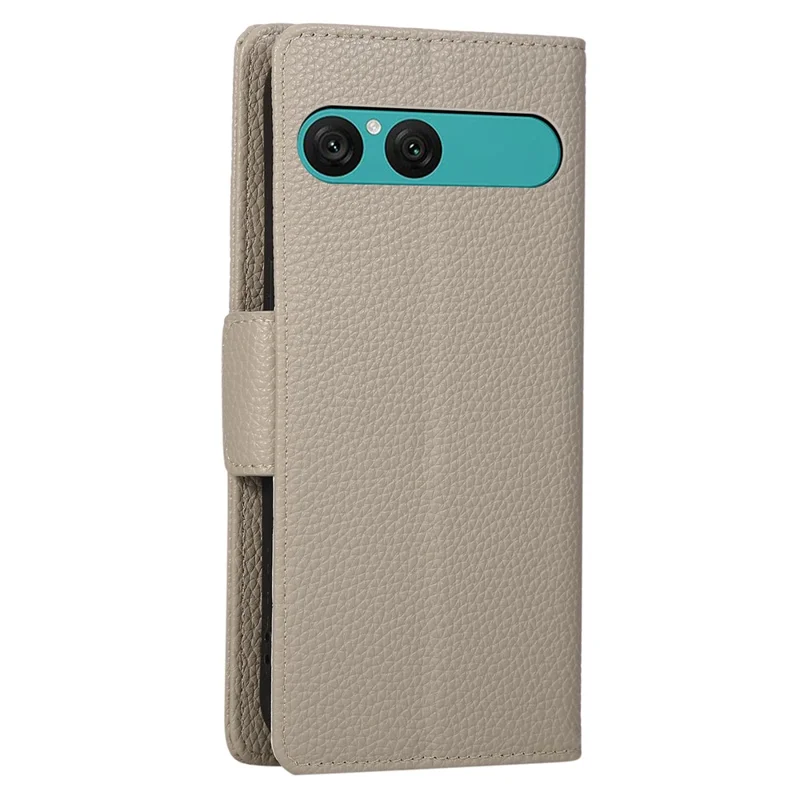 Flip Case til Sony Xperia 10 VII med lynlåsewallet, farvesplejsning i TPU og PU-læder med bøjle - Grå