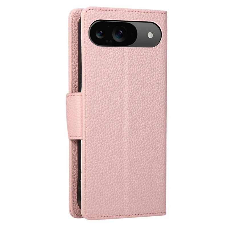Phone Case For Google Pixel 9  /  9 Pro Zipper Wallet Color Splicing TPU PU Leather Flip Phone Cover with Strap - Pink