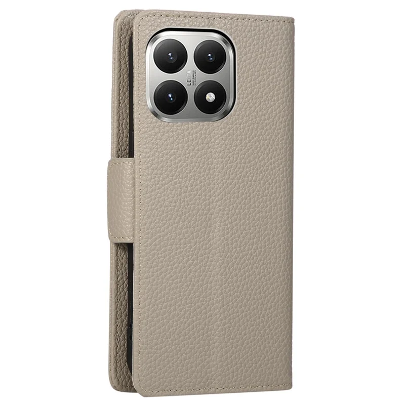 For Xiaomi 15T Case Zipper Wallet Color Splicing TPU PU Leather Flip Phone Cover with Strap - Grey