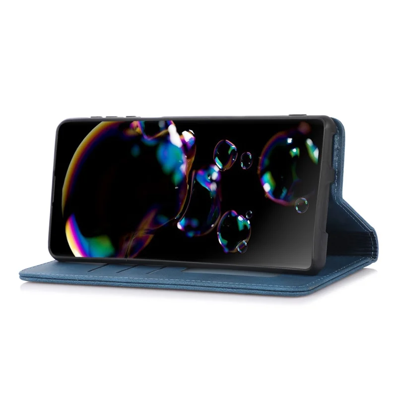 Flip-Handyhülle aus Leder mit Magnetverschluss für Samsung Galaxy A37, Brieftaschenhülle - Blau