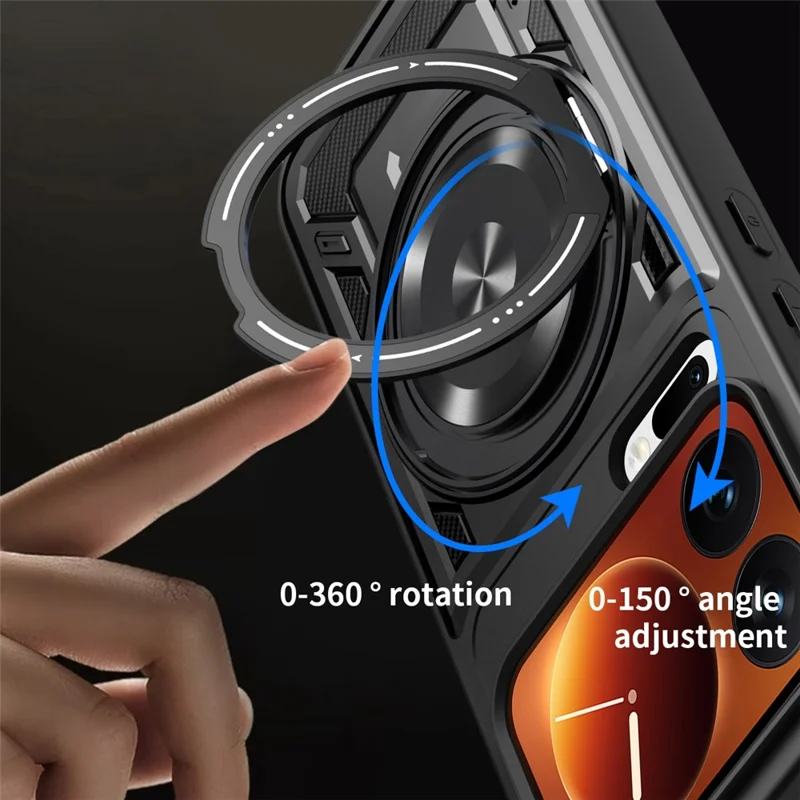 Für Xiaomi 17 Pro Magnetische Hülle Mit Drehbarem Ständer TPU + PC Handyhülle - Schwarz