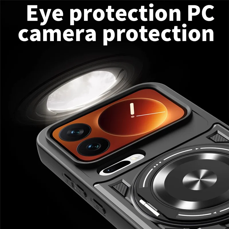 Für Xiaomi 17 Pro Magnetische Hülle Mit Drehbarem Ständer TPU + PC Handyhülle - Schwarz