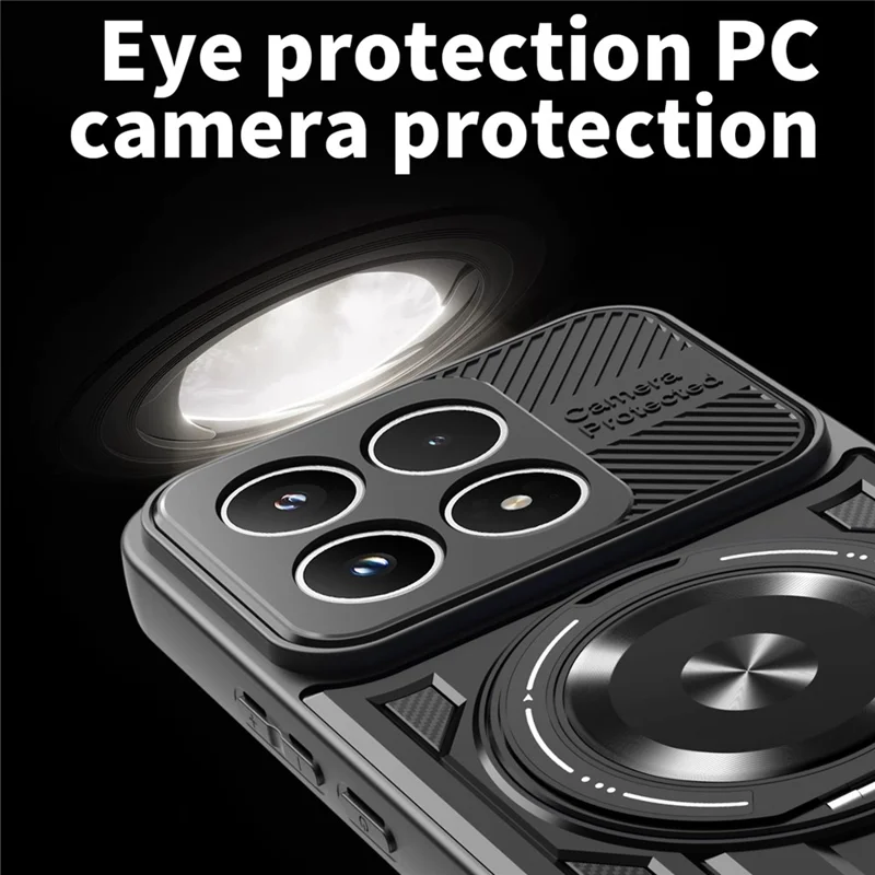 Für Xiaomi 17 Magnetische Hülle Mit Drehbarem Ständer TPU + PC Handyhülle - Schwarz