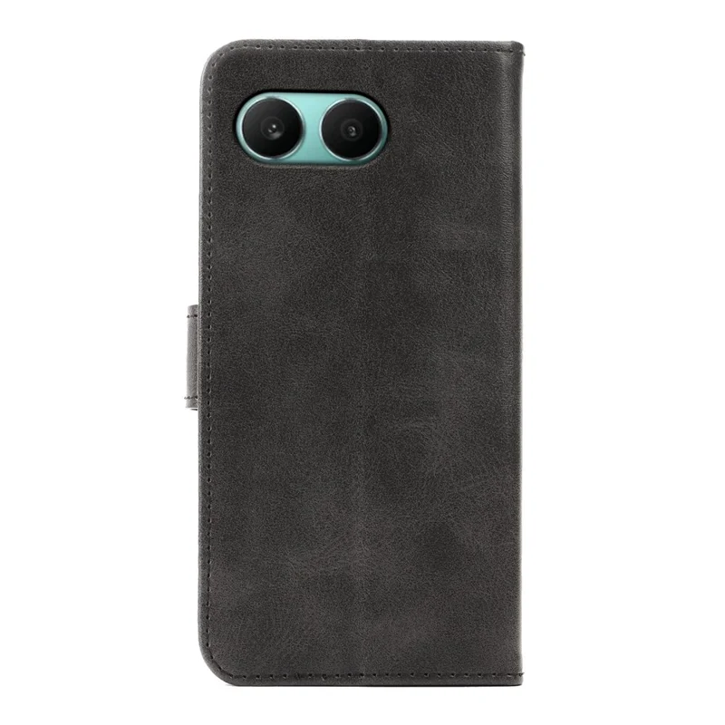 For OnePlus Nord 4 Case Wallet Stand Magnetic Clasp Closure Calf Texture Leather Phone Cover - Black