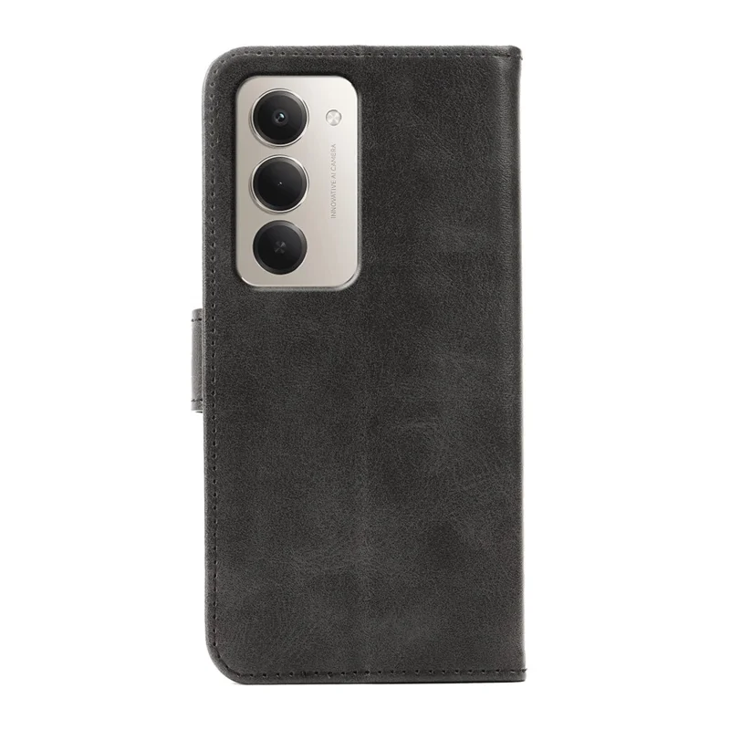 Handyhülle für Xiaomi Redmi 15 5G (EU) (171 mm) / 15 4G (EU) (171 mm) mit Geldbörse, Ständer, magnetischem Verschluss, Kalbsleder-Optik, Handyhülle – Schwarz