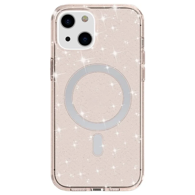 Para Iphone 14 Cubierta Protectora Transparente Tpu Magnética TPU+PC Teléfono pc Estuche Anti-scratch Compatible Con Magsafe Charger - Oro