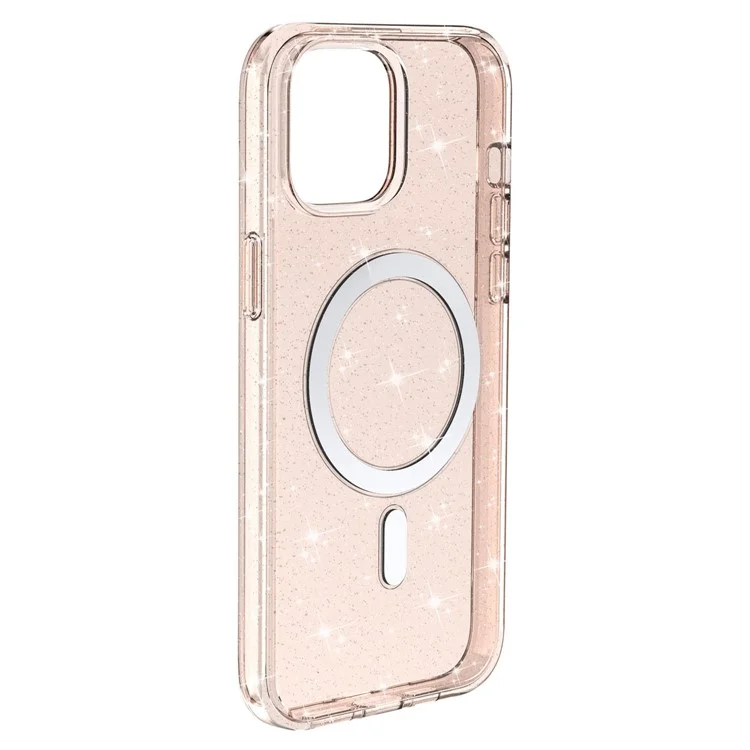 Para Iphone 14 Cubierta Protectora Transparente Tpu Magnética TPU+PC Teléfono pc Estuche Anti-scratch Compatible Con Magsafe Charger - Oro
