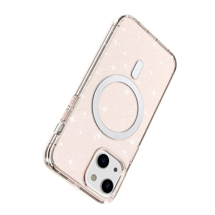 Para Iphone 14 Cubierta Protectora Transparente Tpu Magnética TPU+PC Teléfono pc Estuche Anti-scratch Compatible Con Magsafe Charger - Oro