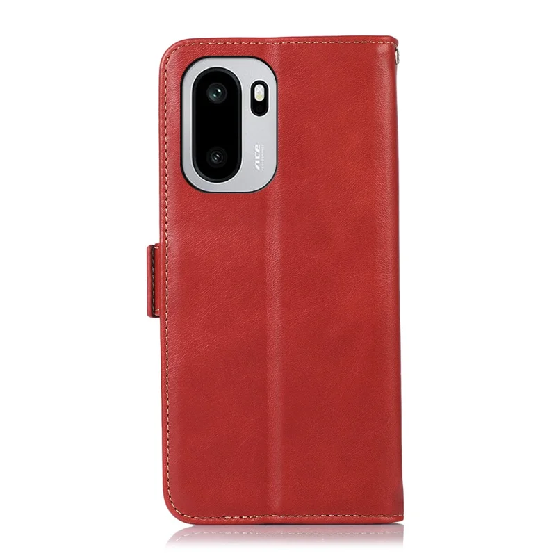 For OnePlus 15R 5G / Ace 6T 5G / Ace 6 5G Case RFID Blocking Genuine Cow Leather Wallet Phone Cover - Red