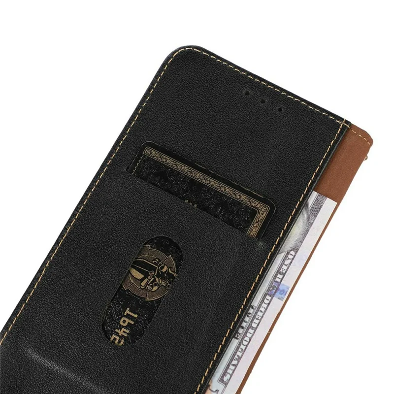 KHAZNEH For OnePlus 15R 5G / Ace 6T 5G / Ace 6 5G Case Wallet Genuine Cow Leather Phone Cover Nappa Texture - Black