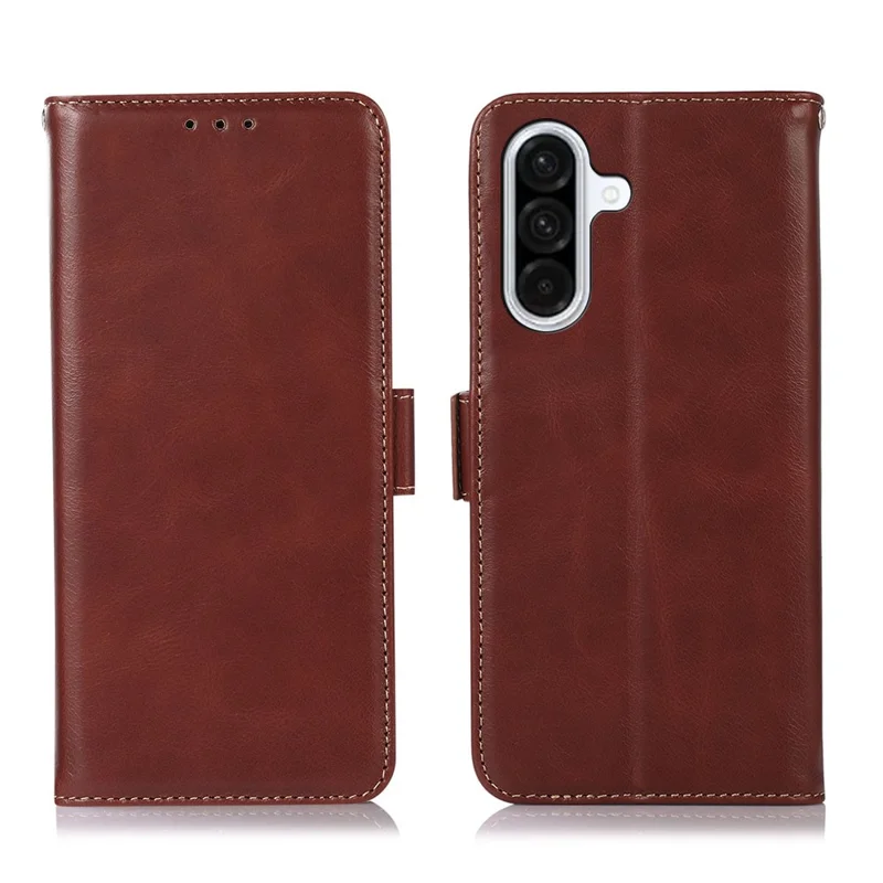 Voor Samsung Galaxy A37 hoesje RFID-blokkering Echt Rundleder Portemonnee Telefoonhoesje - Bruin