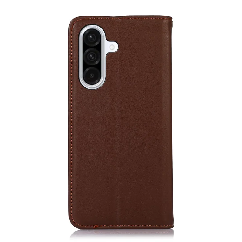 KHAZNEH For Samsung Galaxy A57 5G Case Wallet Genuine Cow Leather Phone Cover Nappa Texture - Brown