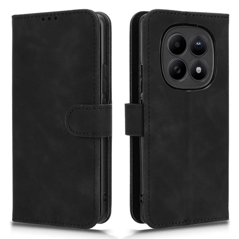 Étui en cuir pour Xiaomi Redmi Note 15 Pro 4G, étui à rabat avec porte-cartes et support anti-chute, toucher peau, noir