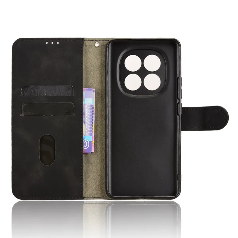 Étui en cuir pour Xiaomi Redmi Note 15 Pro 4G, étui à rabat avec porte-cartes et support anti-chute, toucher peau, noir