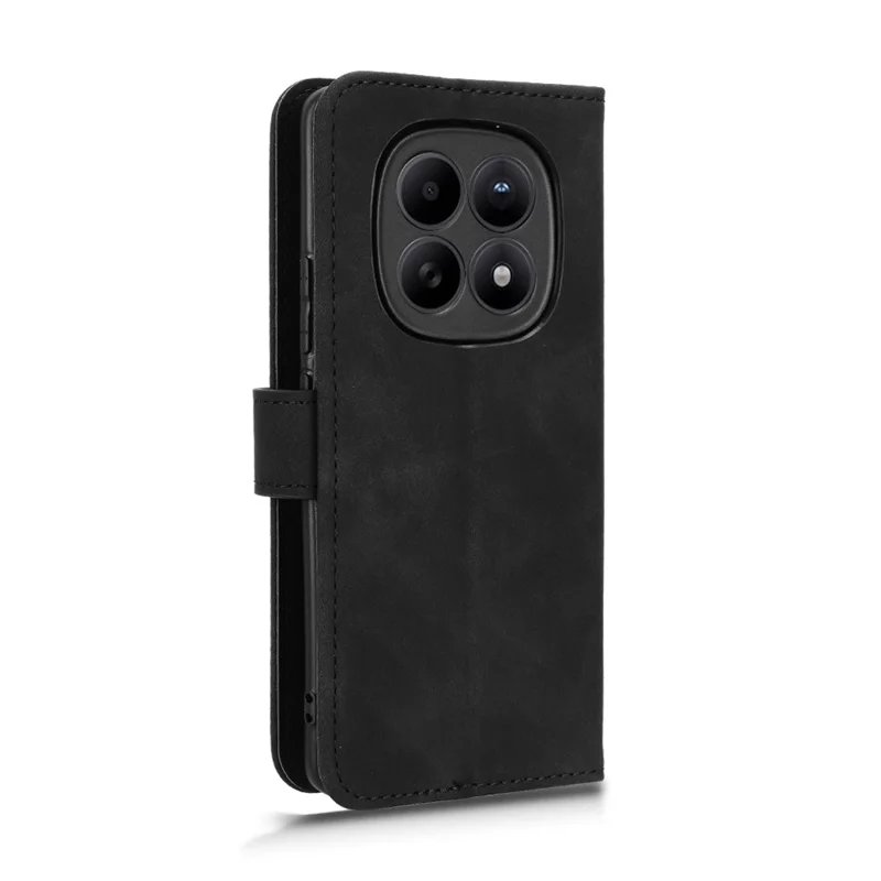 Étui en cuir pour Xiaomi Redmi Note 15 Pro 4G, étui à rabat avec porte-cartes et support anti-chute, toucher peau, noir