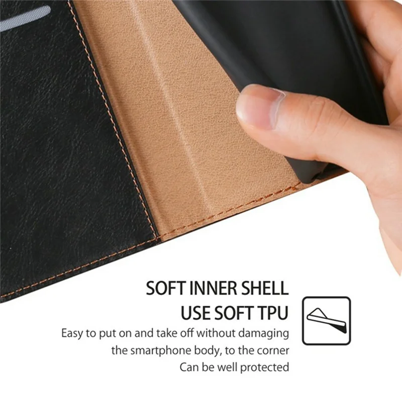For OnePlus Ace 6T 5G / Ace 6 5G Case Wallet PU Leather Magnetic Auto-Absorbed Phone Cover - Black
