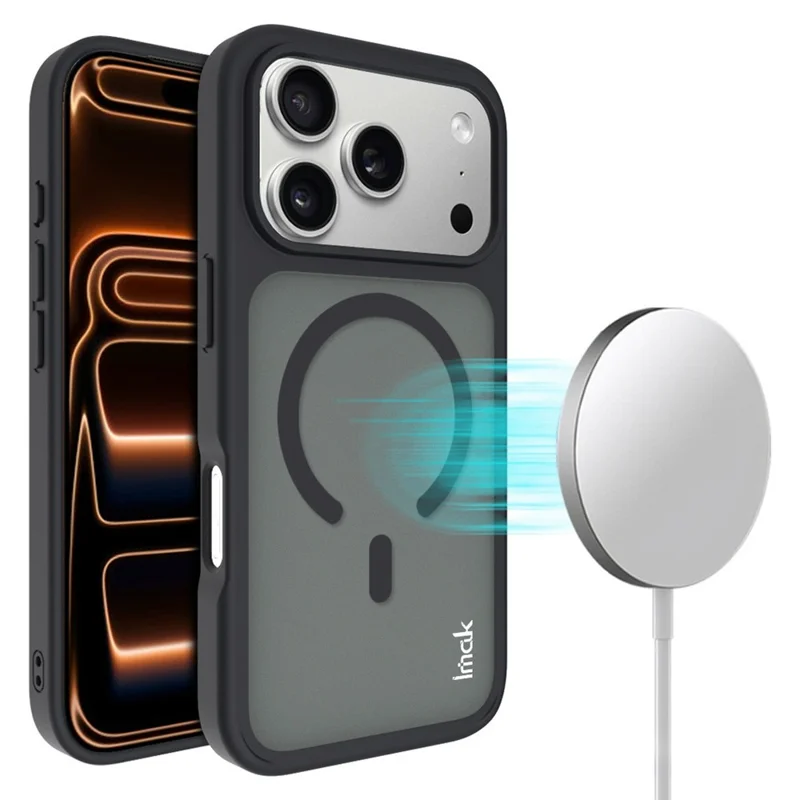 IMAK UX-9C Series For iPhone 17 Pro Magnetic Case TPU + PC Protective Phone Cover - Black