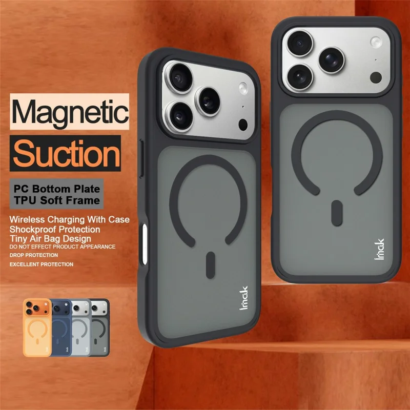 IMAK UX-9C Series For iPhone 17 Pro Magnetic Case TPU + PC Protective Phone Cover - Black