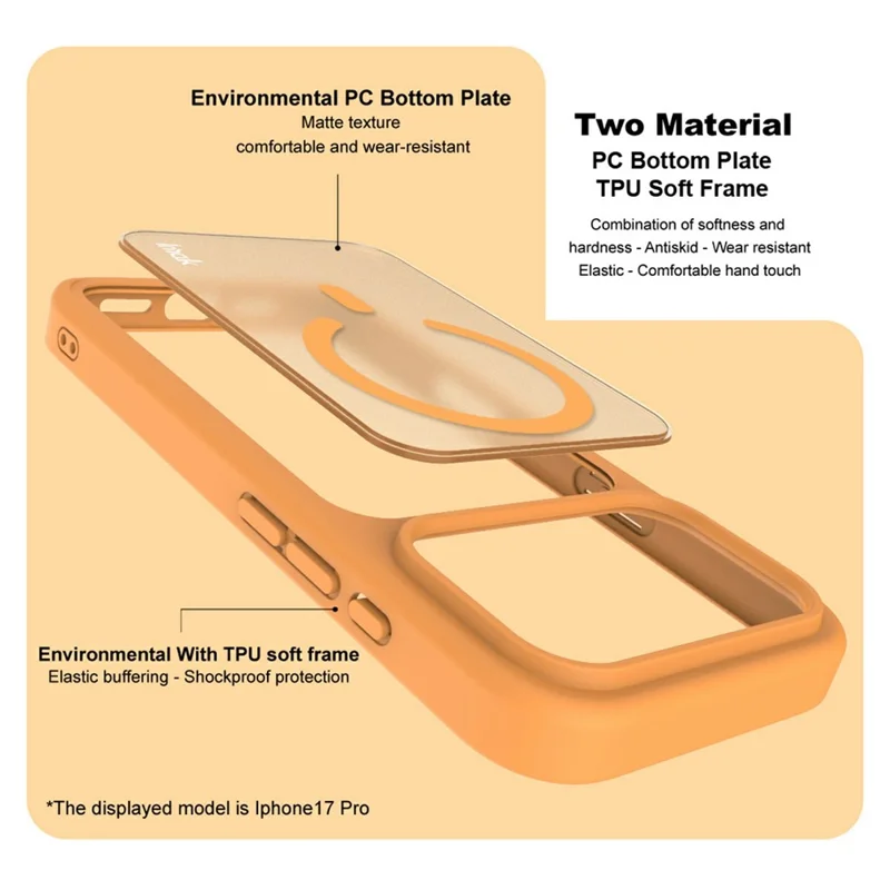 IMAK UX-9C Series For iPhone 17 Pro Magnetic Case TPU + PC Protective Phone Cover - Black