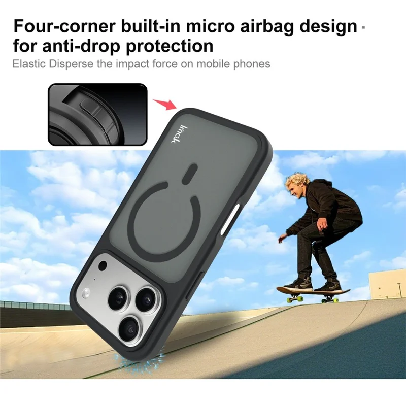 IMAK For iPhone 17 Pro Max Magnetic Case TPU + PC Protective Phone Cover - Black