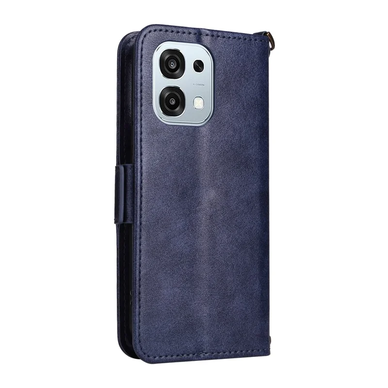 Étui en cuir pour Oppo F31 5G / A6 Pro 5G / 4G, étui portefeuille avec fermeture magnétique, support, sangle bandoulière - Bleu