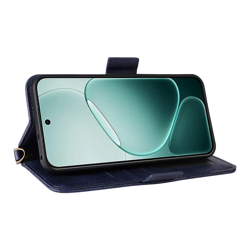 Étui en cuir pour Oppo F31 5G / A6 Pro 5G / 4G, étui portefeuille avec fermeture magnétique, support, sangle bandoulière - Bleu