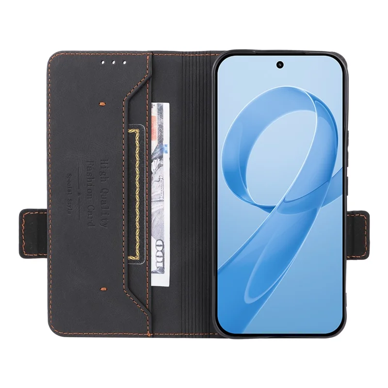 Voor Xiaomi Redmi K90 Pro Max 5G / Poco F8 Ultra Hoesje Leer Portemonnee Flip Hoesje met Hardware Decor - Zwart