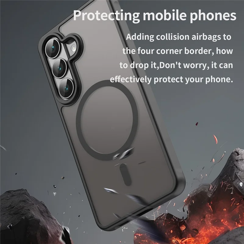 For Samsung Galaxy S26  /  S26 Pro Magnetic Case Anti Drop PC + TPU Phone Cover - Black