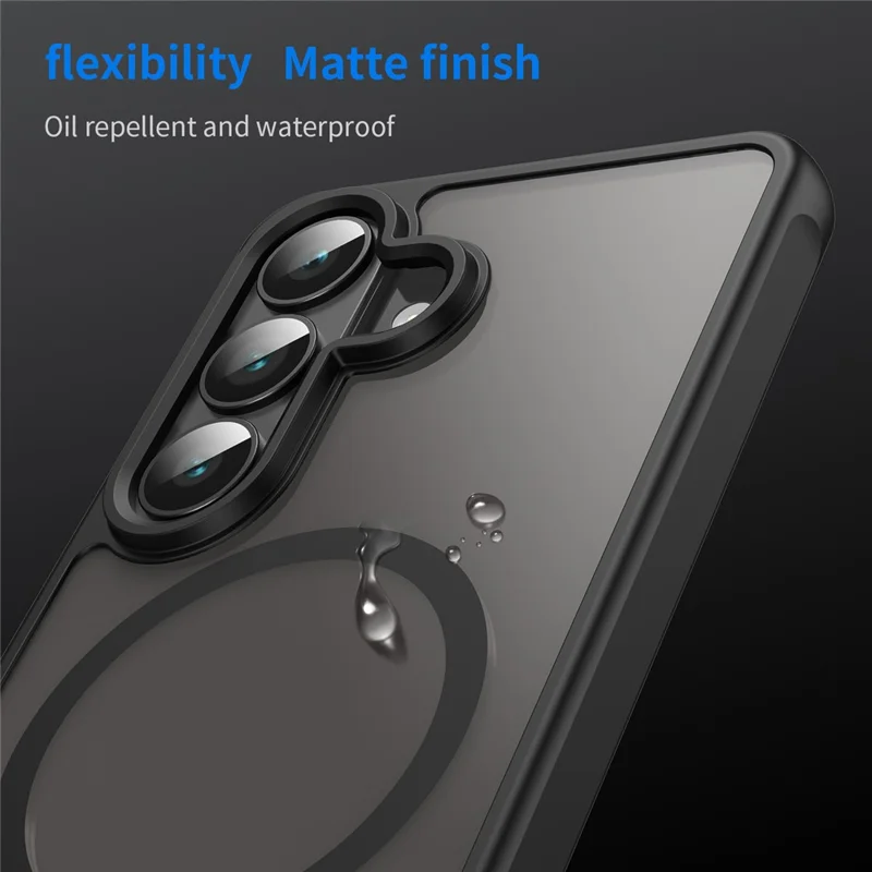 For Samsung Galaxy S26  /  S26 Pro Magnetic Case Anti Drop PC + TPU Phone Cover - Black