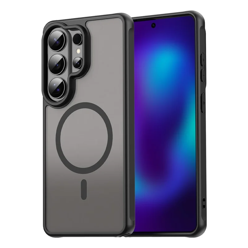 For Samsung Galaxy S26 Ultra Magnetic Case Anti Drop PC + TPU Phone Cover - Black