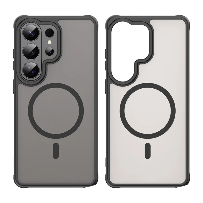 For Samsung Galaxy S26 Ultra Magnetic Case Anti Drop PC + TPU Phone Cover - Black