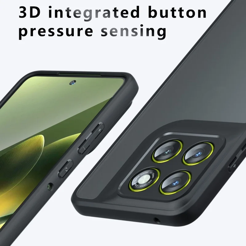 For Motorola Edge 70 5G Case Skin-Touch TPU + PC Matte Phone Back Cover, Transparent Black