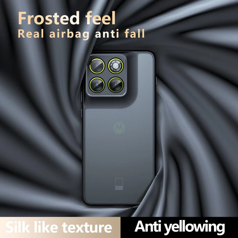 For Motorola Edge 70 5G Case Skin-Touch TPU + PC Matte Phone Back Cover, Transparent Black