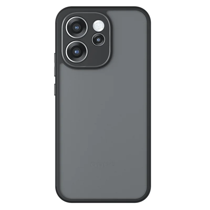 غطاء لهاتف Oppo Reno15 5G من مادة TPU + PC بنهاية ماتية بلمسة ناعمة، أسود شفاف