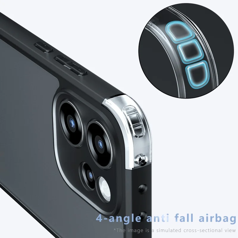 غطاء لهاتف Oppo Reno15 5G من مادة TPU + PC بنهاية ماتية بلمسة ناعمة، أسود شفاف