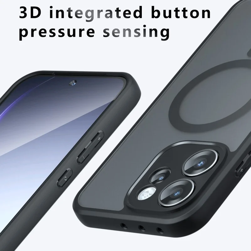 Funda para Oppo Reno15 Pro 5G, carcasa táctil transparente negra de TPU + PC mate