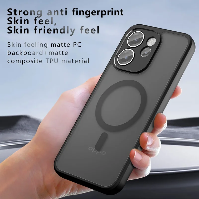 Funda para Oppo Reno15 Pro 5G, carcasa táctil transparente negra de TPU + PC mate