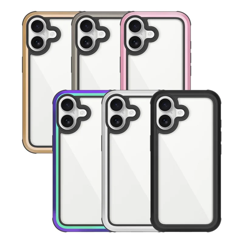 KZDOO For iPhone 17 Case Shockproof TPU+PC+Metal Frame ARES Phone Cover with Al Touch Button - Aurora