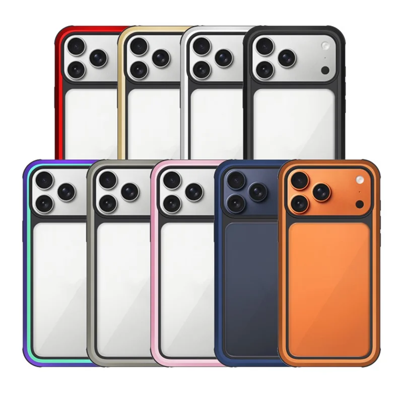 KZDOO pour iPhone 17 Pro Coque Antichoc Châssis en TPU+PC+Métal ARES Housse avec Bouton Al Touch - Gris Titane