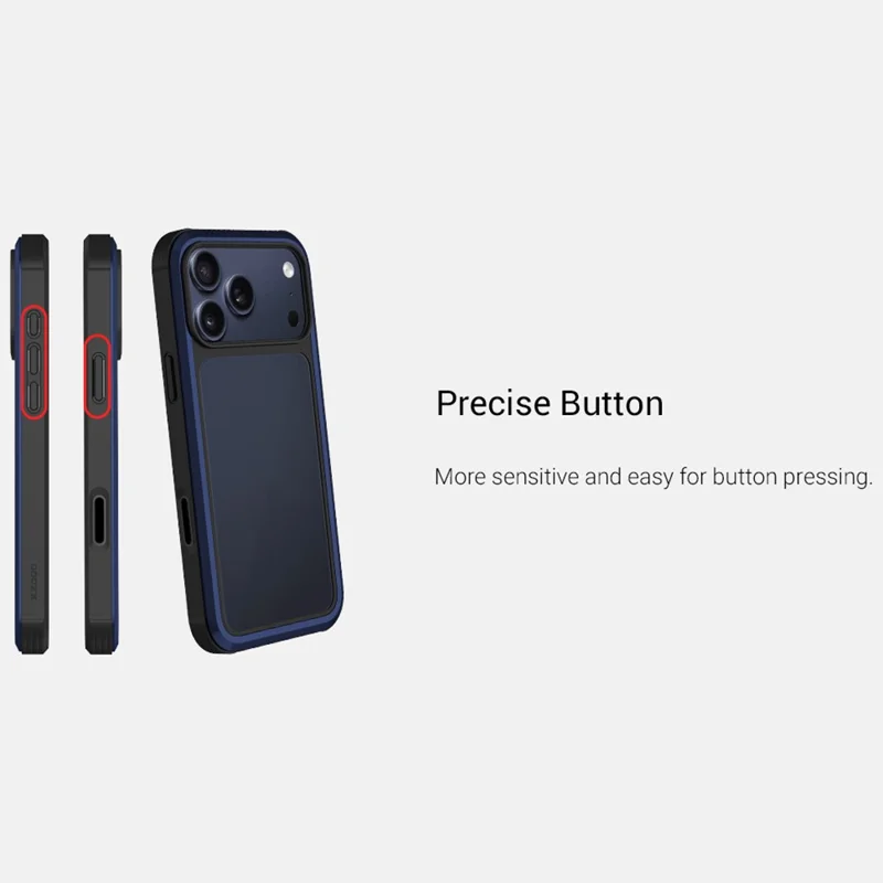 KZDOO Coque pour iPhone 17 Pro Max Antichoc avec Cadre en TPU+PC+Métal ARES, Coque de Téléphone avec Bouton Al Tactile - Orange